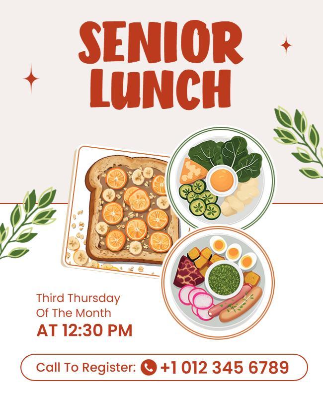 Senior Community Lunch Event Flyer Template