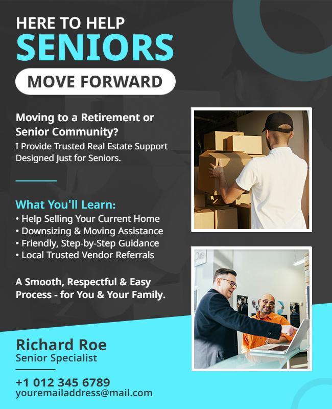 Senior Community Real Estate Assistance Flyer Template