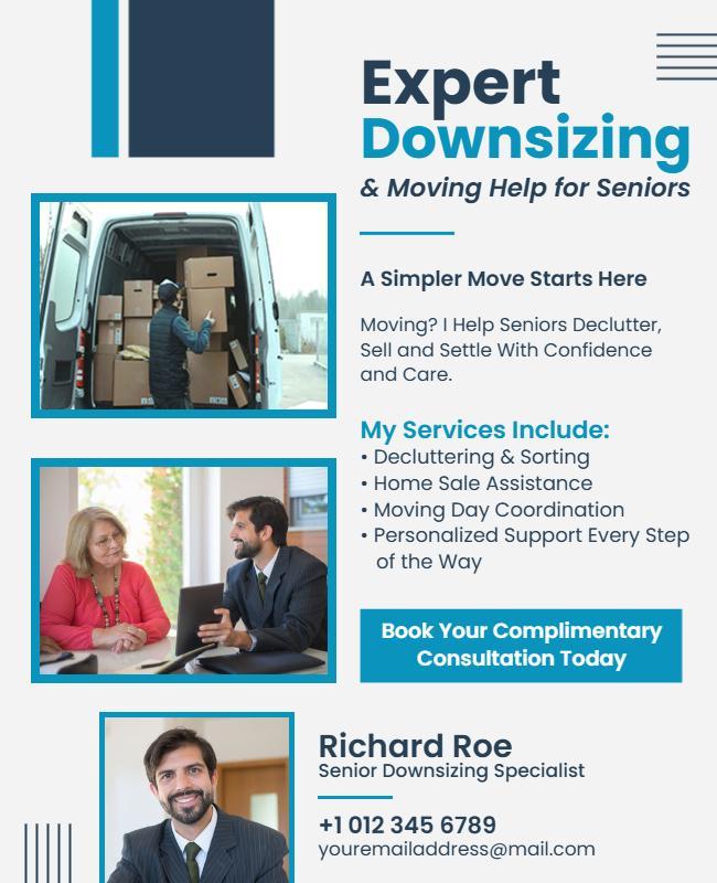 Senior Downsizing and Moving Assistance Flyer Template