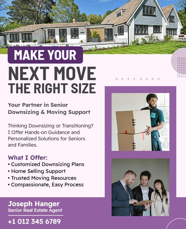 Senior Downsizing and Moving Support Flyer Template