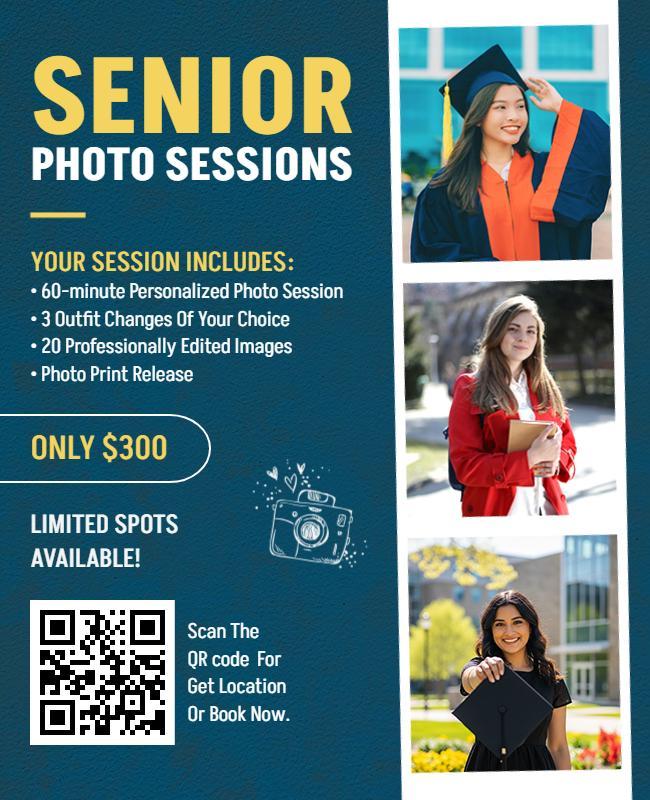Senior Graduation Photo Sessions Flyer Template