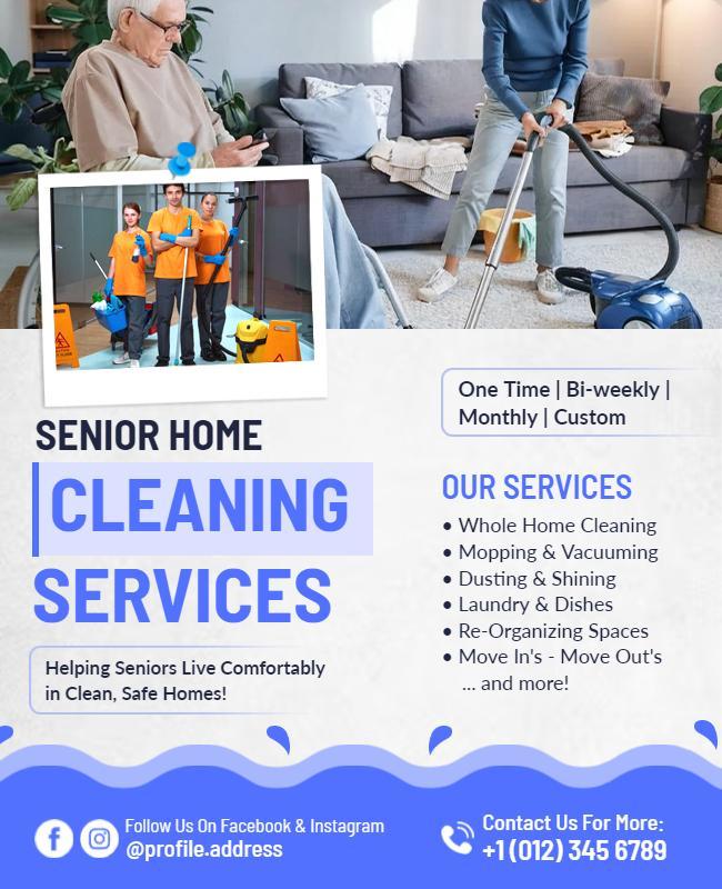 Senior Home Cleaning Services Promotional Flyer Template