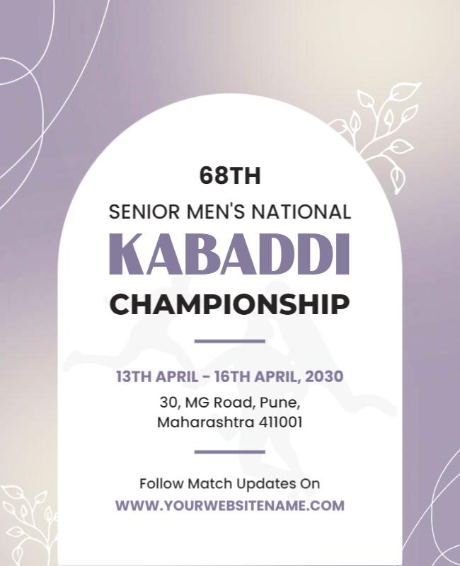 Senior Mens National Kabaddi Championship Flyer Template