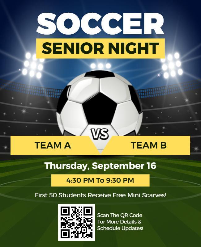Senior Night Soccer Match Flyer Template