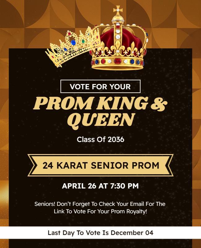 Senior Prom Night Royalty Voting Flyer Template