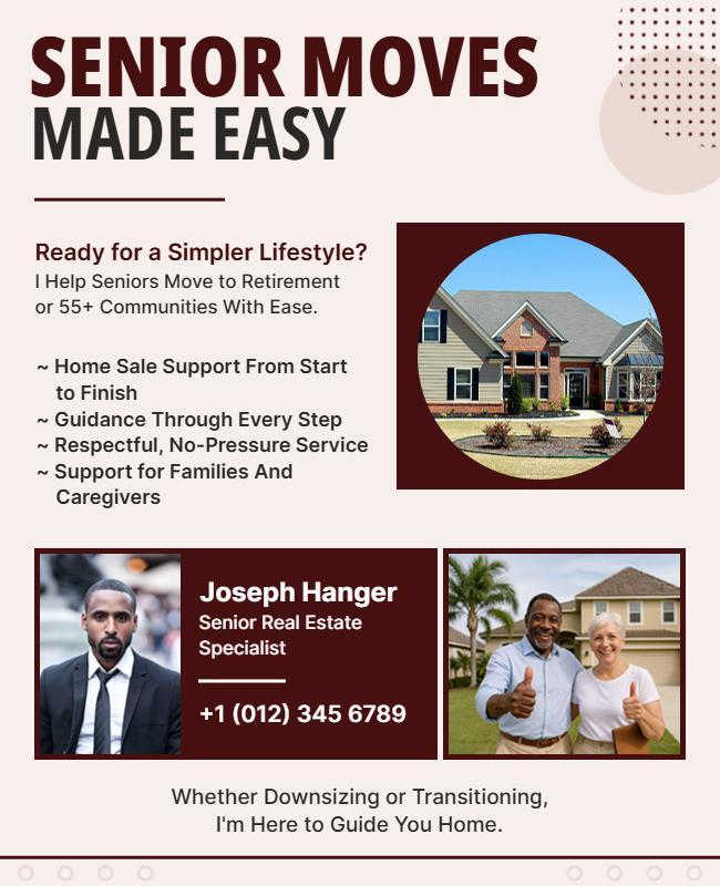 Senior Real Estate Relocation Assistance Flyer Template