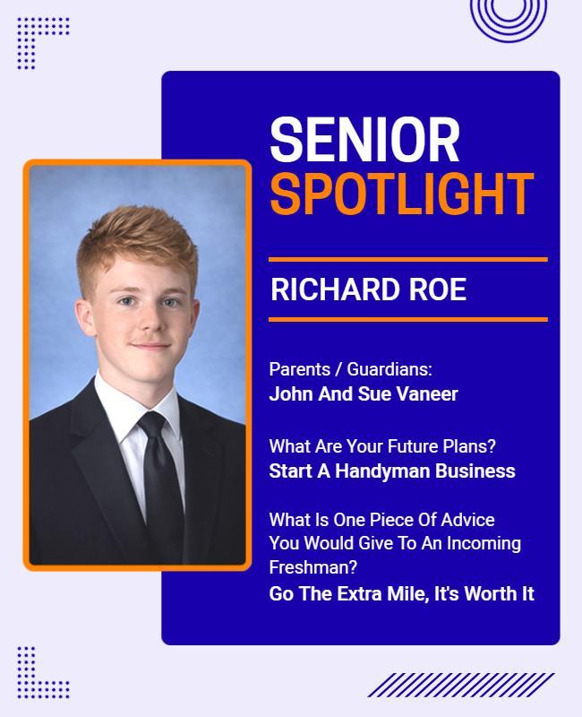 Senior Spotlight School Achievement Poster Template