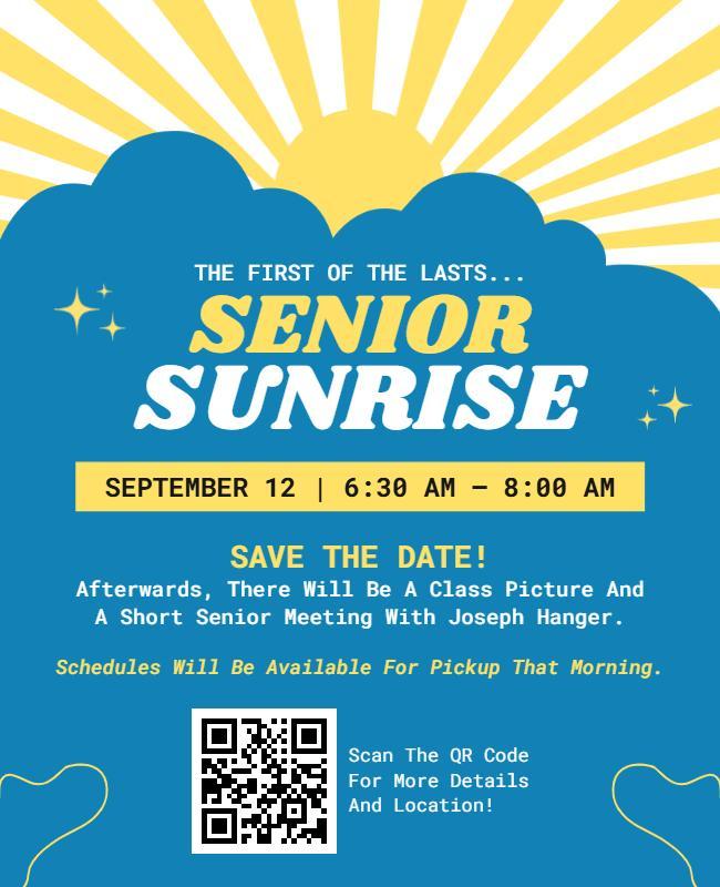 Senior Sunrise School Event Flyer Template