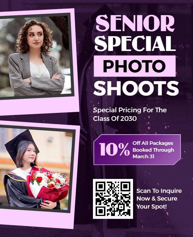 Senior Year Graduation Photo Shoot Flyer Template