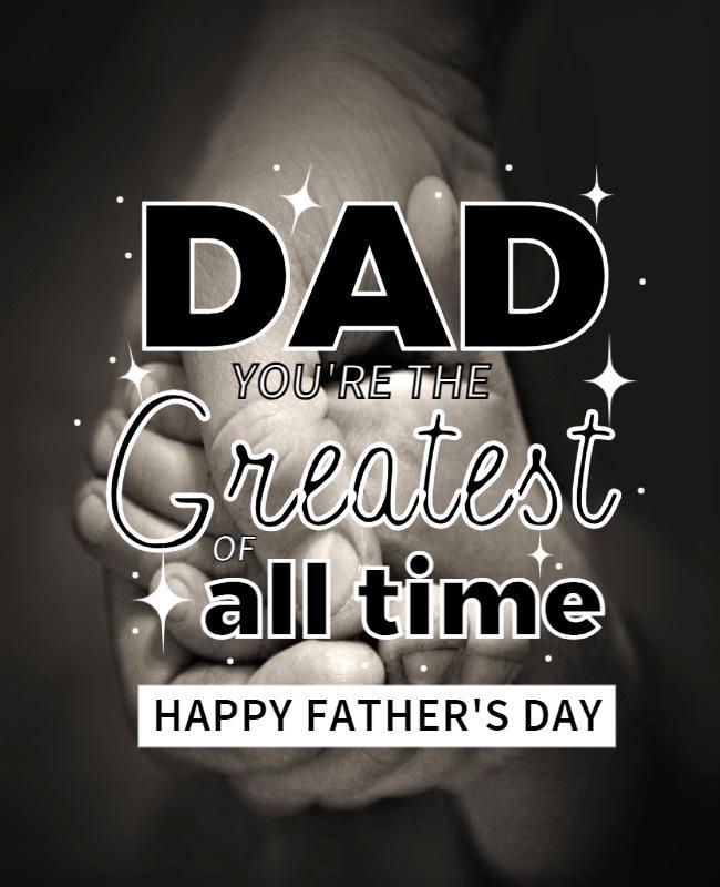 Sentimental Black and White Father's Day Appreciation Poster Template