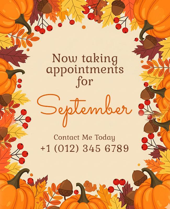 September Fall Seasonal Offer Announcement Flyer Template