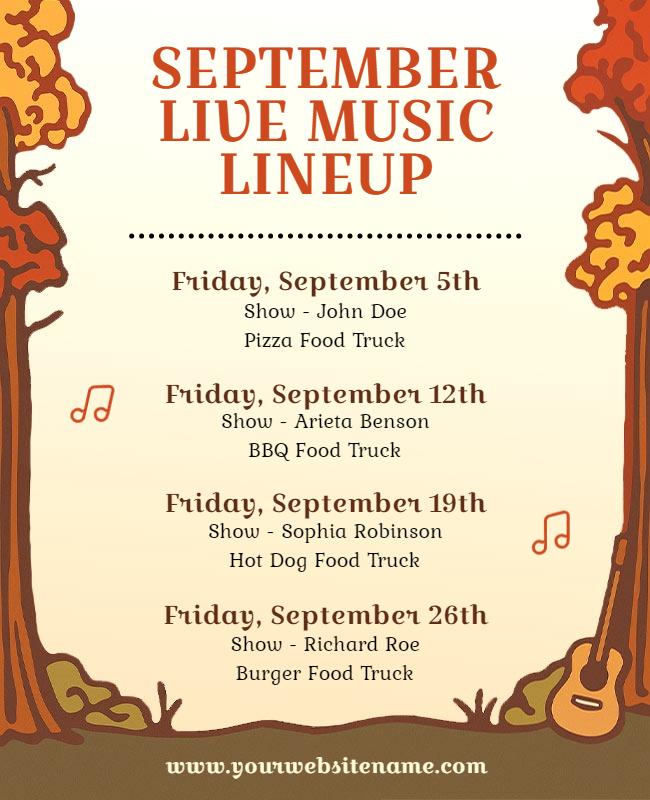 September Live Music Event Flyer Template