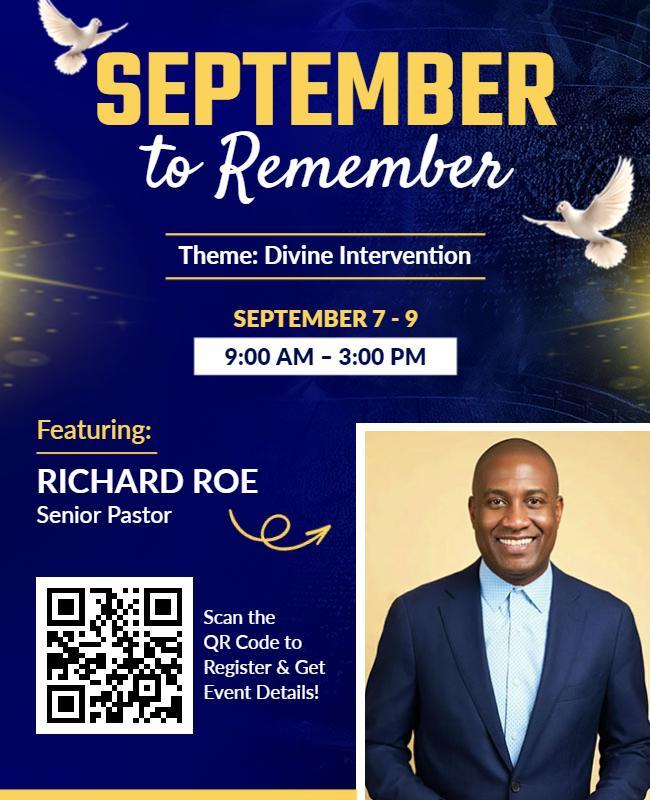 September to Remember Spiritual Gathering Flyer Template