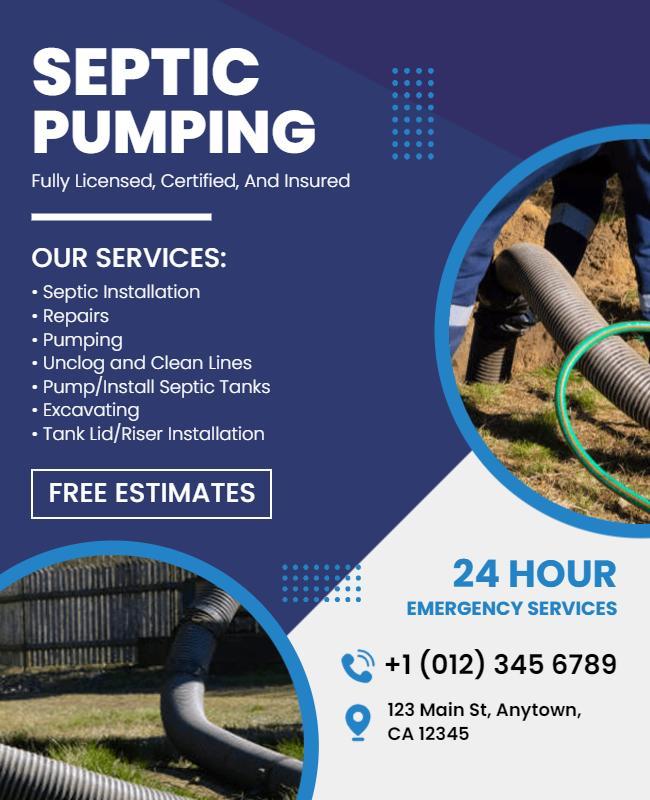 Septic Pumping Service Advertisement Flyer Template