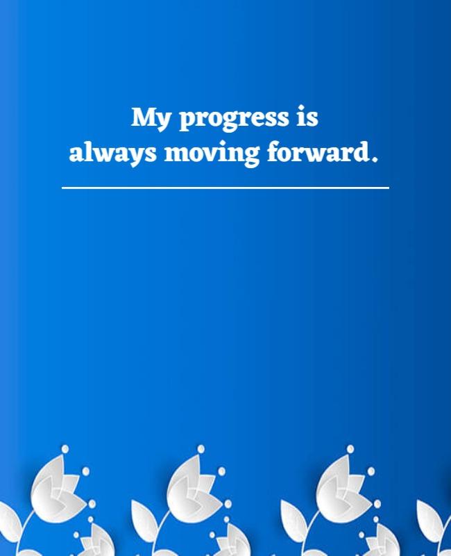 Serene Blue Floral Motivational Quote Poster Template