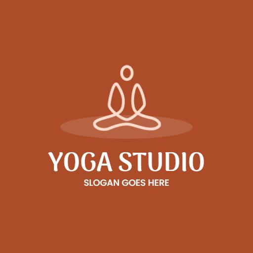 Serene Brown Background with Peaceful Yoga Studio Logo Template
