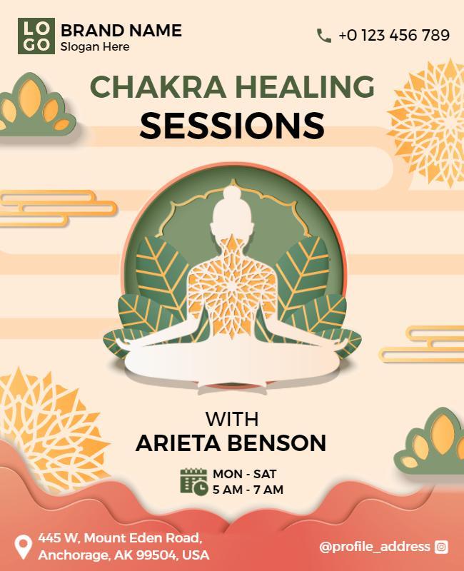 Serene Chakra Healing Sessions Wellness Poster Template