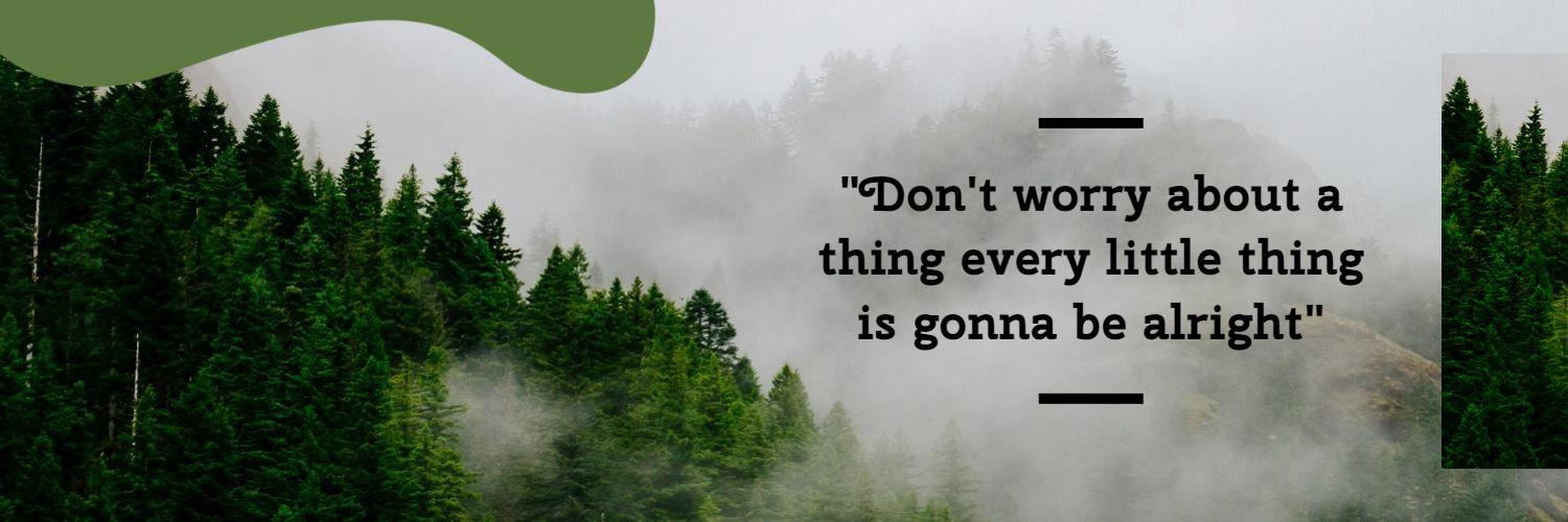 Serene Forest Landscape with Inspiring Quote Twitter Banner Template