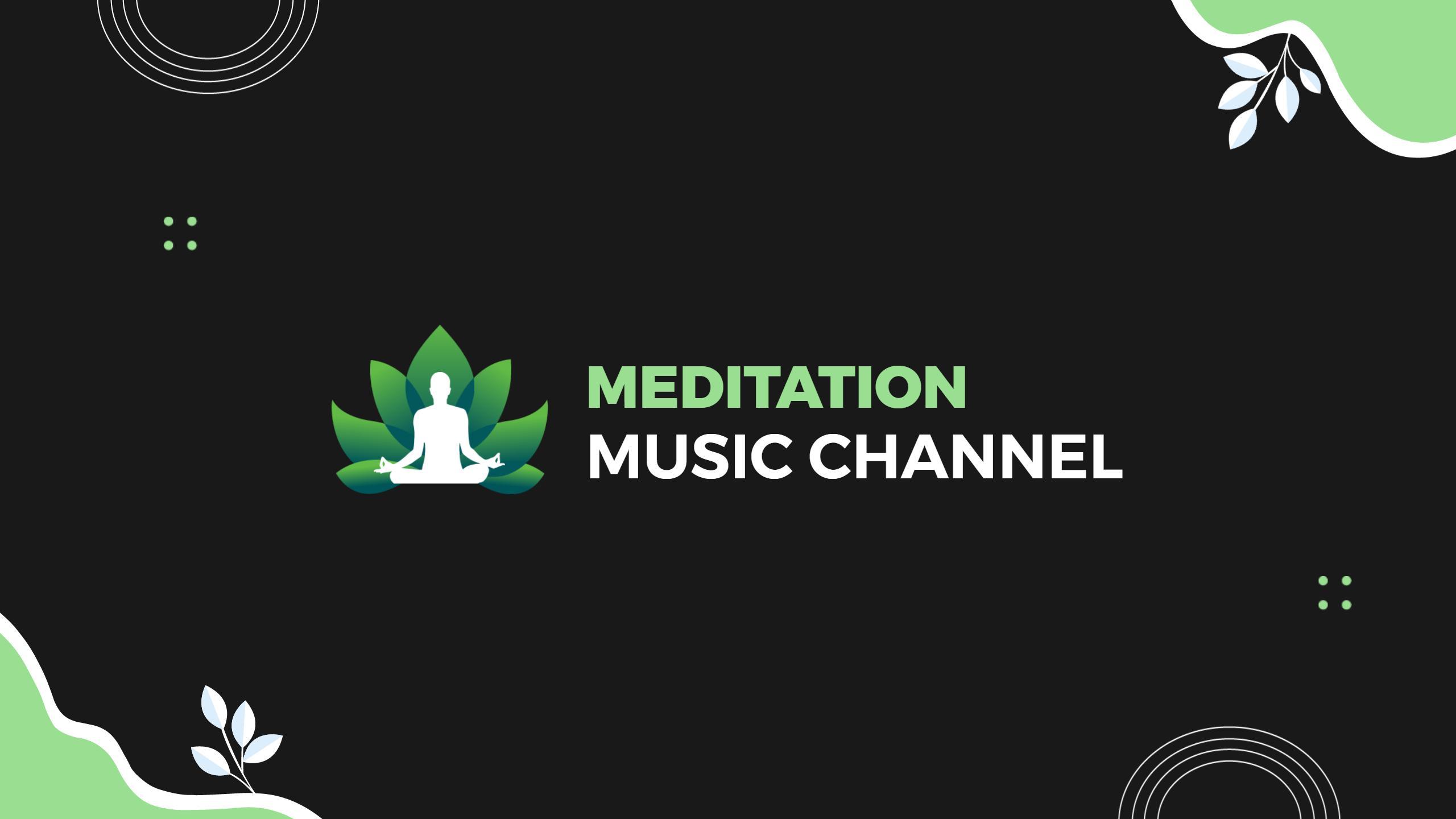 Serene Green Lotus Design for Meditation YouTube Banner Template