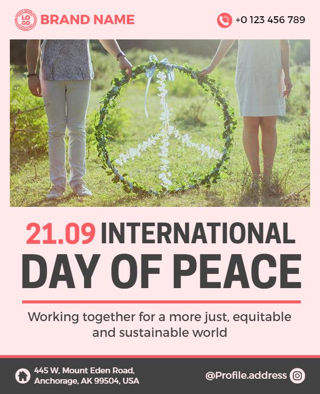 Serene Green Nature Peace Celebration Flyer Template