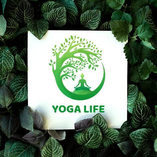 Serene Green Tree Design for Yoga Life Mockup Logo Template
