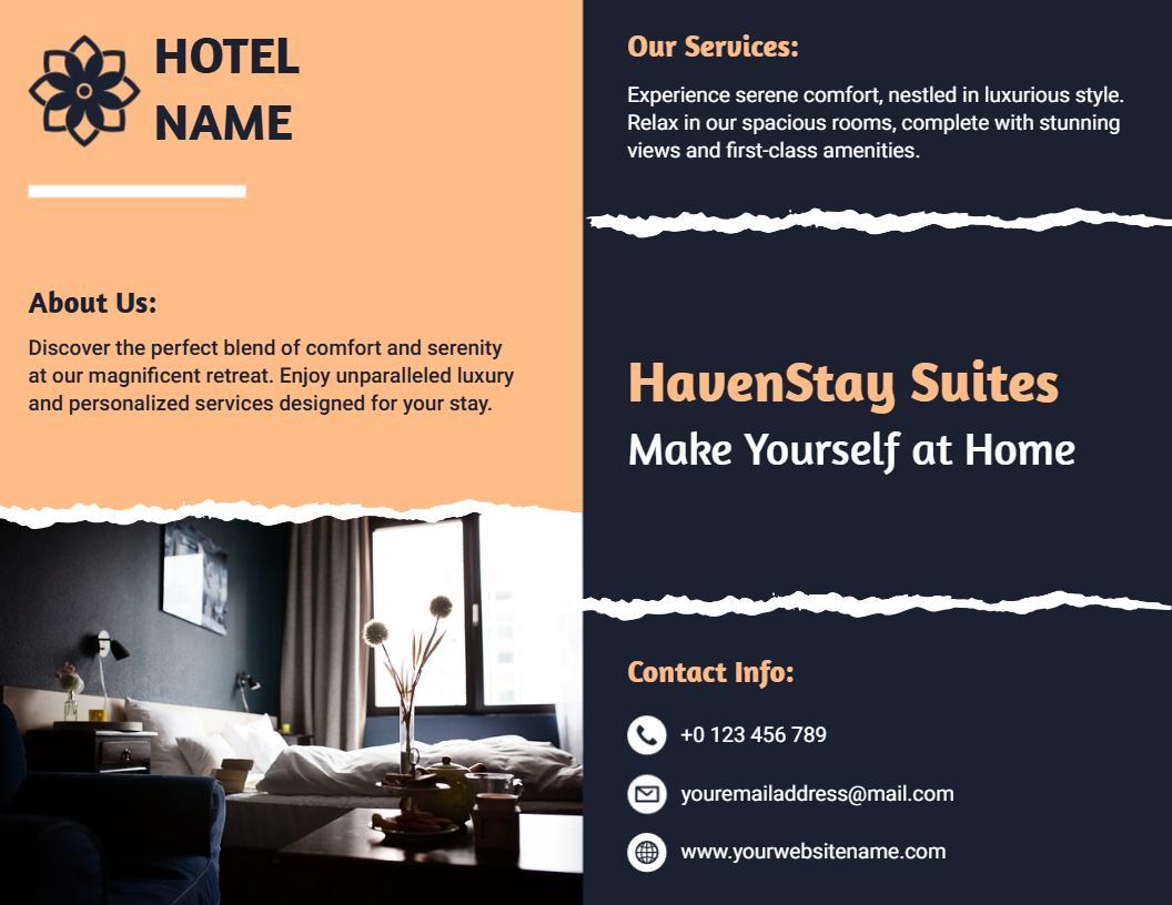 Serene Luxury Hotel Accommodation and Service Brochure Template