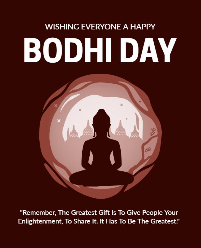 Serene Minimalist Bodhi Day Celebration Poster Template