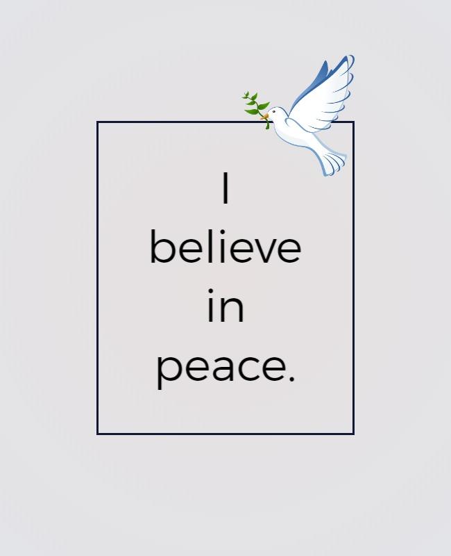 Serene Minimalist Peace Message with Dove Poster Template