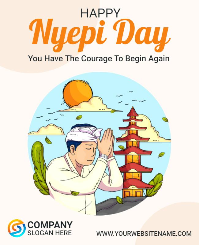 Serene Nature Theme for Nyepi Day Celebration Poster Template