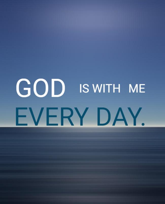 Serene Ocean Blue Spiritual Reflection Poster Template