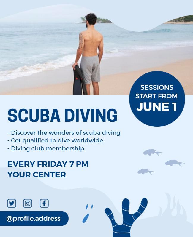 Serene Ocean Scuba Diving Adventure Class Poster Template