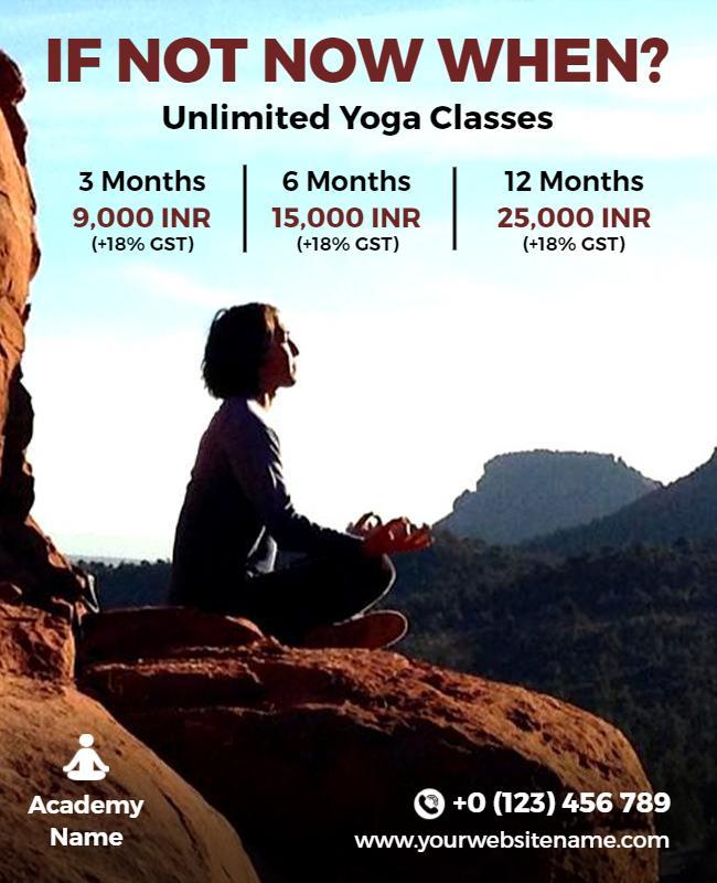 Serene Outdoor Yoga Classes Enrollment Poster Template