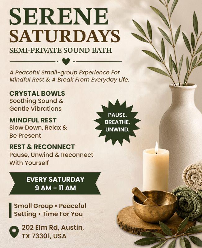 Serene Saturdays Relaxation Event Flyer Template
