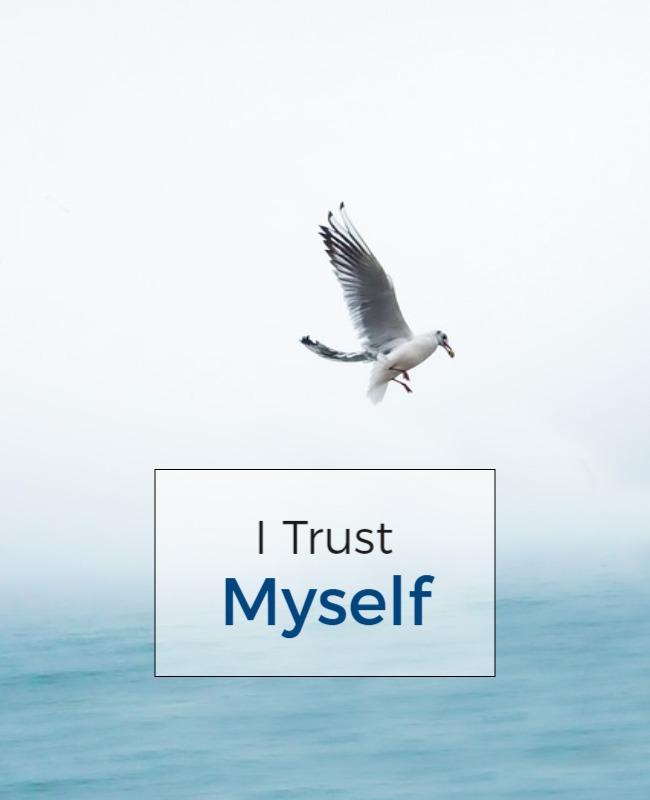 Serene Seagull Over Tranquil Ocean Trust Poster Template