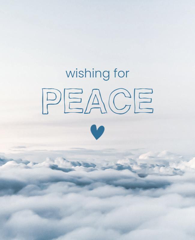 Serene Sky Cloud Background Wishing for Peace Poster Template