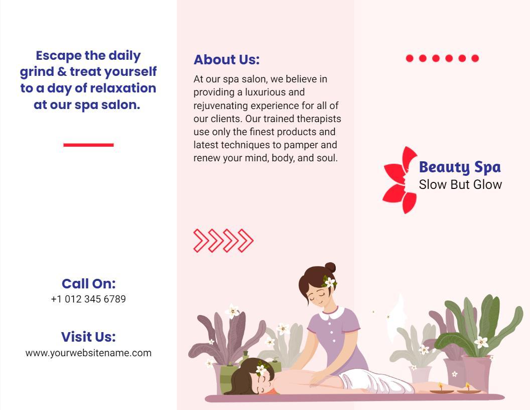 Serene Spa Day Relaxation and Pampering Services Brochure Template
