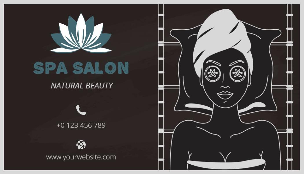Serene Spa Salon with Natural Beauty Elements Business Card Template