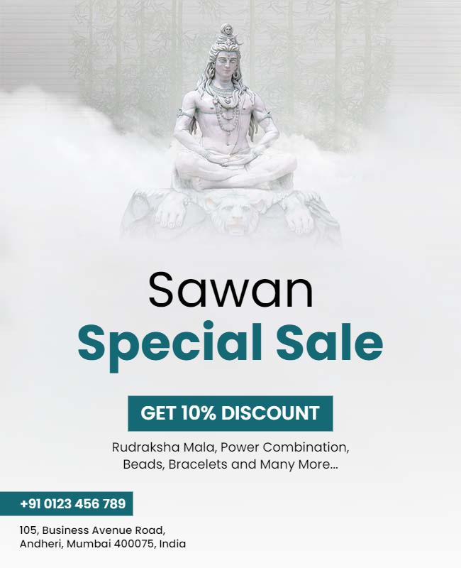 Serene Spiritual Sawan Special Sale Poster Template