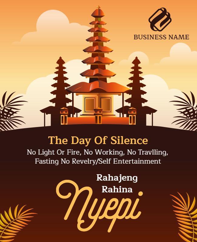 Serene Sunset Nyepi Day Celebration Poster Template