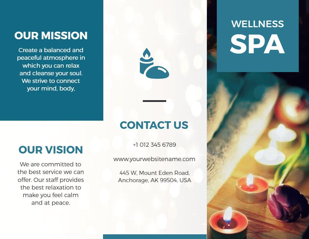 Serene Wellness Spa Relaxation and Healing Services Brochure Template