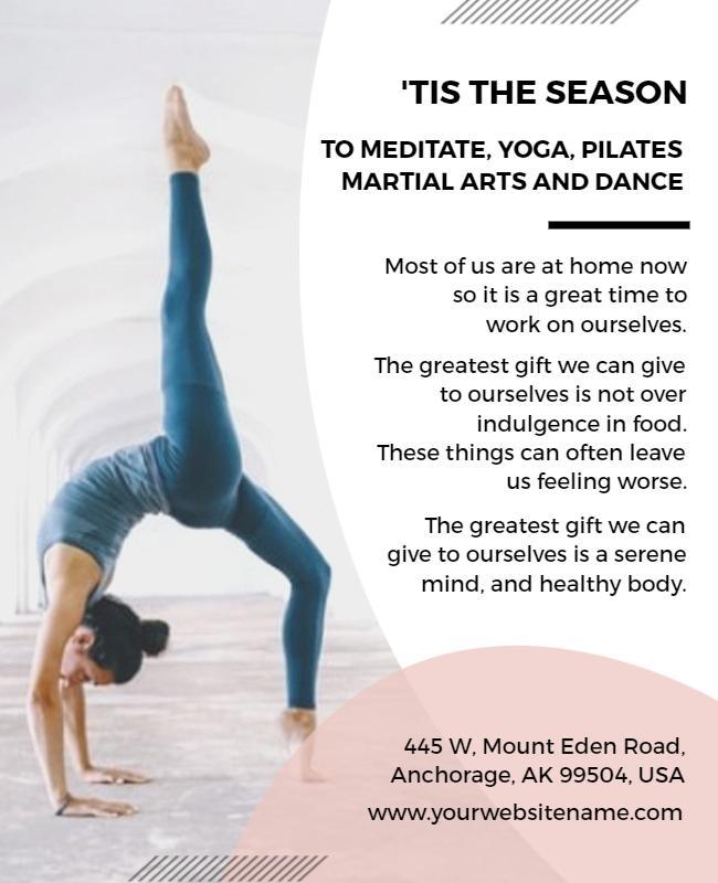 Serene Wellness Yoga Pilates Meditation Dance Poster Template