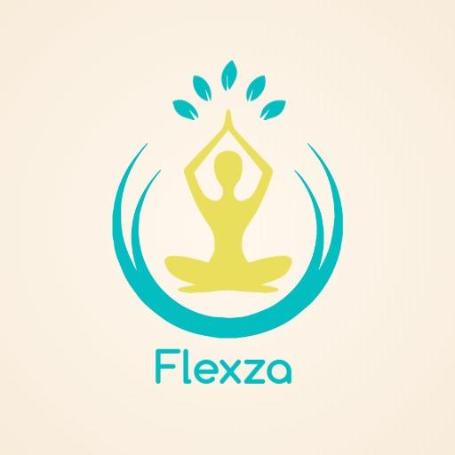 Serene Yellow and Blue Yoga Pose for Inner Peace Logo Template