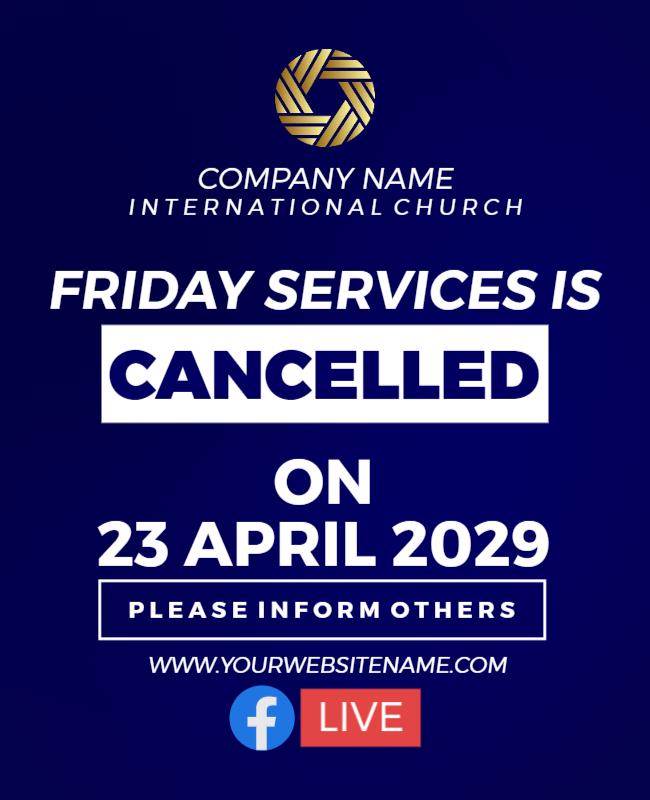 Service Cancellation Announcement Flyer Template