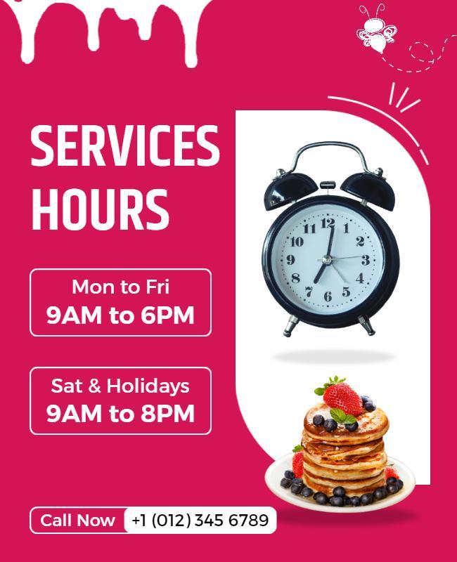 Service Hours Breakfast Theme Flyer Template