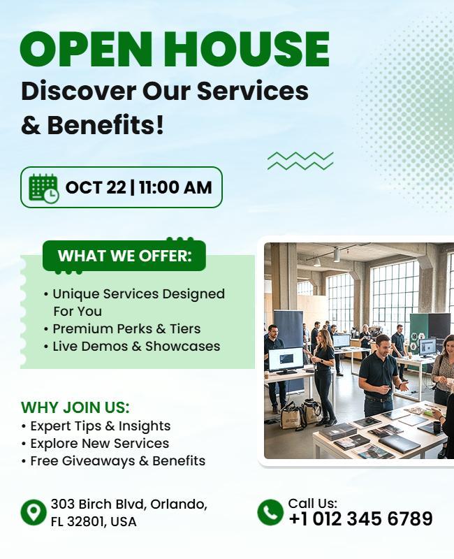 Services Showcase Open House Flyer Template