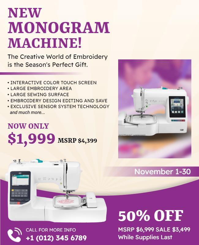 Sewing Machine Sale Promotional Flyer Template