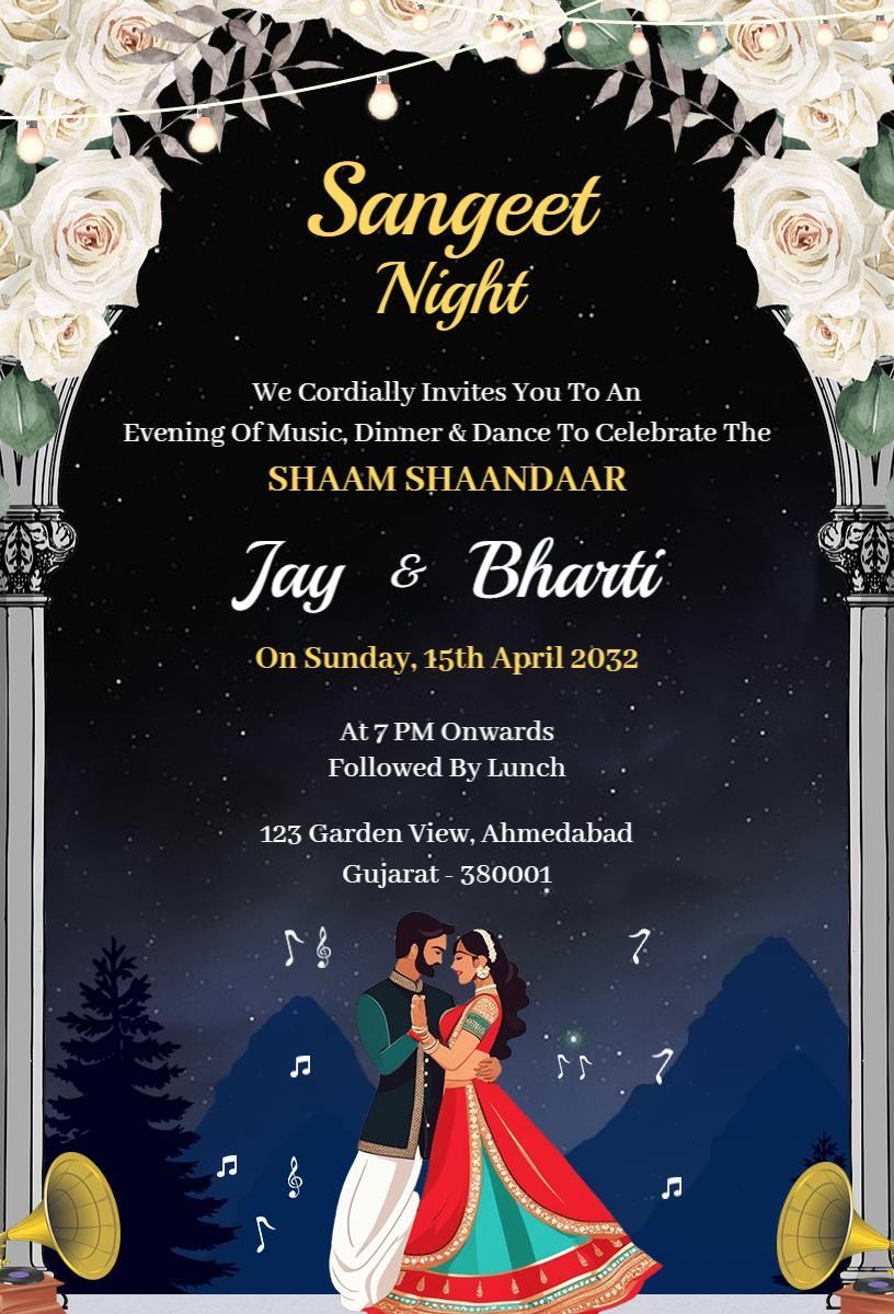 Shaam Shaandaar Musical Dance Sangeet Ceremony Invitation Template
