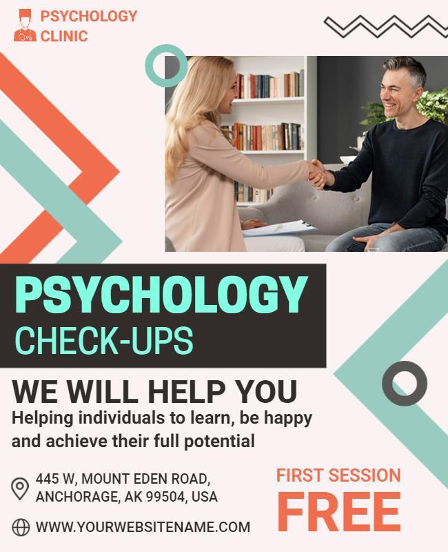 Shadow Green and We Peep Psychology Check Ups Flyer Template