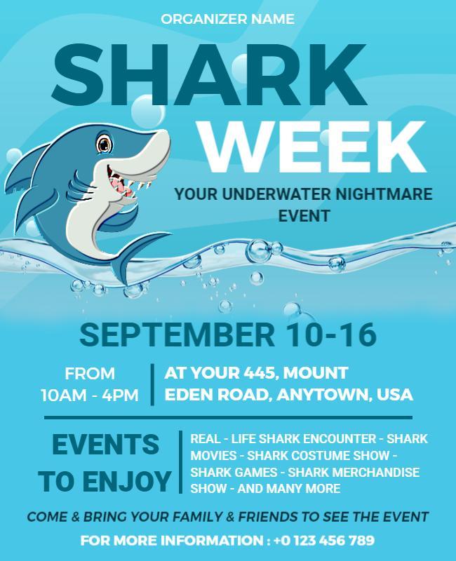 Shark Week Family Event Flyer Template