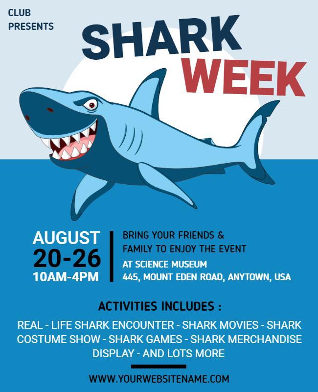 Shark Week Science Museum Event Flyer Template